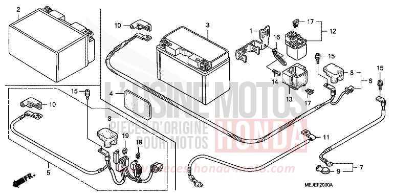BATTERIE von CB1300 Super Bold'or ABS DARKNESS BLACK METALLIC (NH463F) von 2007